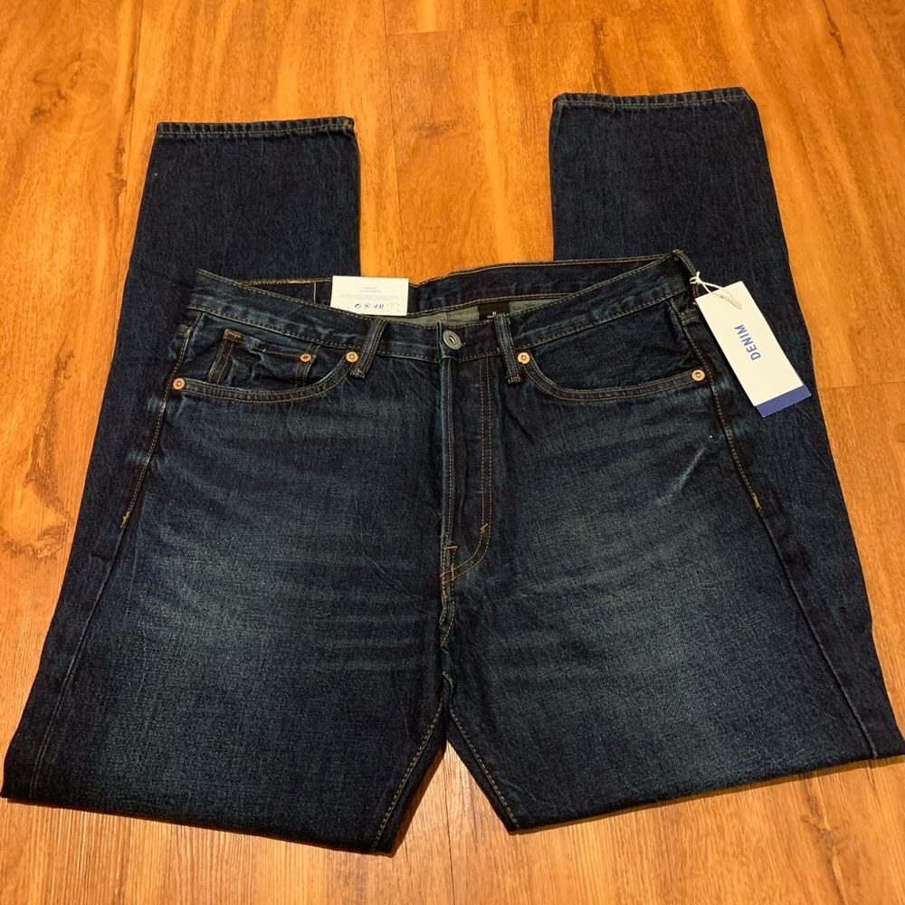 H&M Straight Fit -Dark Wash Denim Jeans Size 31/30